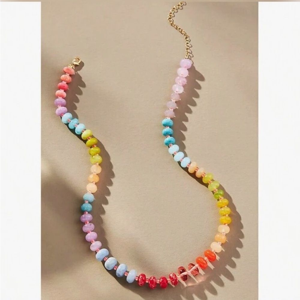 Bohemian rainbow necklace #1190